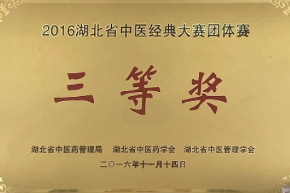 2016湖北省中醫(yī)經(jīng)典大賽團體獎三等獎